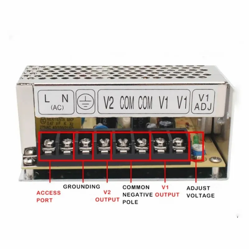 Çift Çıkış D-30 D-60 D-120 D-150 Anahtar Güç Kaynağı 30W 60W 120W 150W 5V 24V 5V 12V +12V -12V +15V -15V AC DC Dönüştürücü LED Anahtarlama Transformatör Transformatör Adaptör