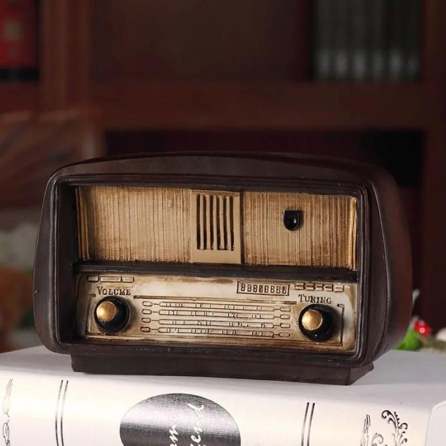 Model radiowy w stylu europejskim retro nostalgiczne ozdoby Vintage Radio rzemieślnicze Dekorowanie domu
