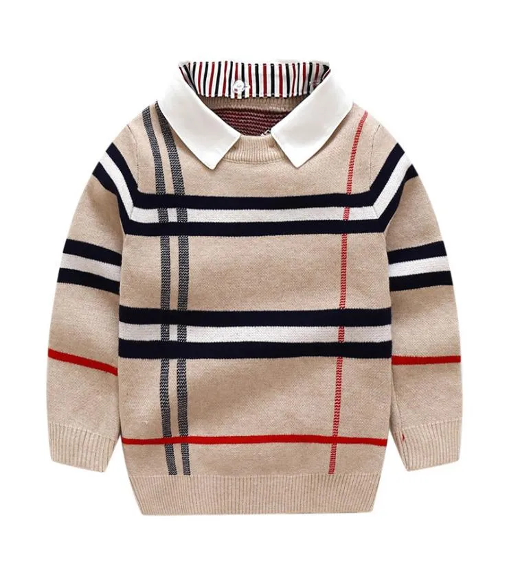 2020 Sonbahar Kış Boys Knited Striped Sweater Toddler Çocuklar Uzun Kollu Kazak Çocuklar039S Moda Sweaters Kıyafetleri Boy3437816