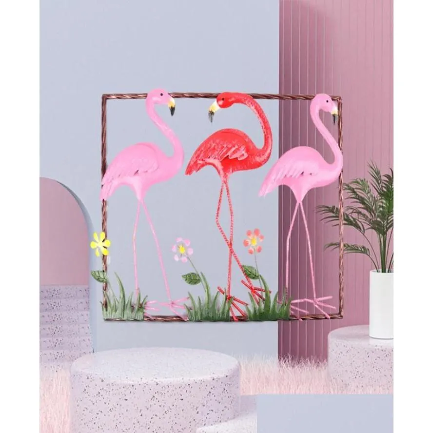 Produits de style chinois Threensional Style chinois Flamingo Wall Sticker Children039S Chambre Salons Décoration Painting3274801 Drop Dhde7