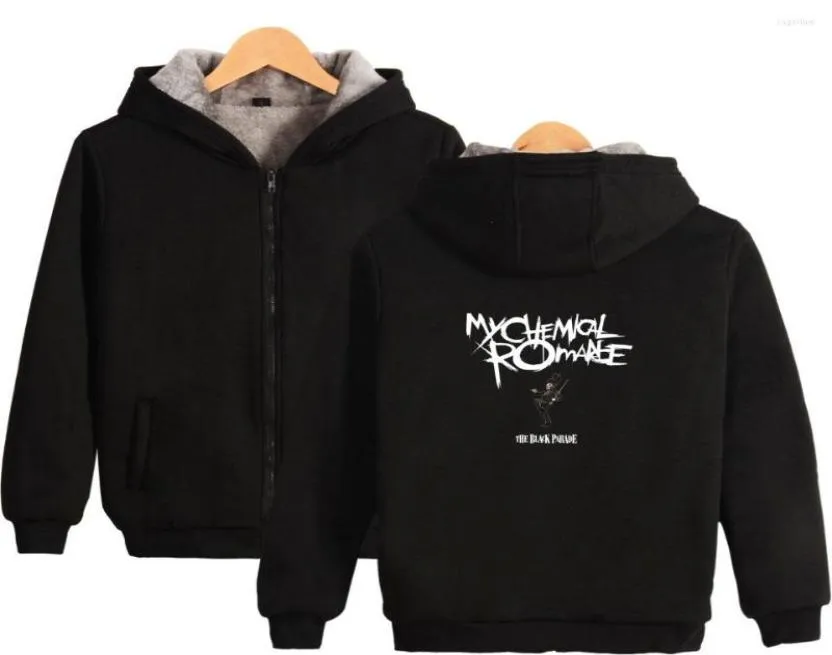 Men039s Hoodies MCR Emo Punk Band Winter Hoodie Black Parade Rock Fleece Super Warm Jacket Thicken Hip Hop Sweatshirt1833930