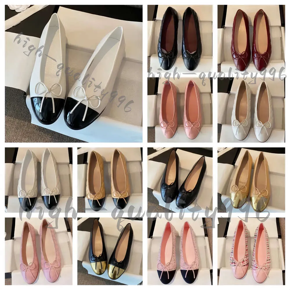 Sapatos de grife Sapatos de balé Preto Branco Bege Rosa Roxo Cinza Verde Prata Ballet Flats Mulheres Primavera Couro Acolchoado Ballet Deluxe Dedo Redondo Sapatos