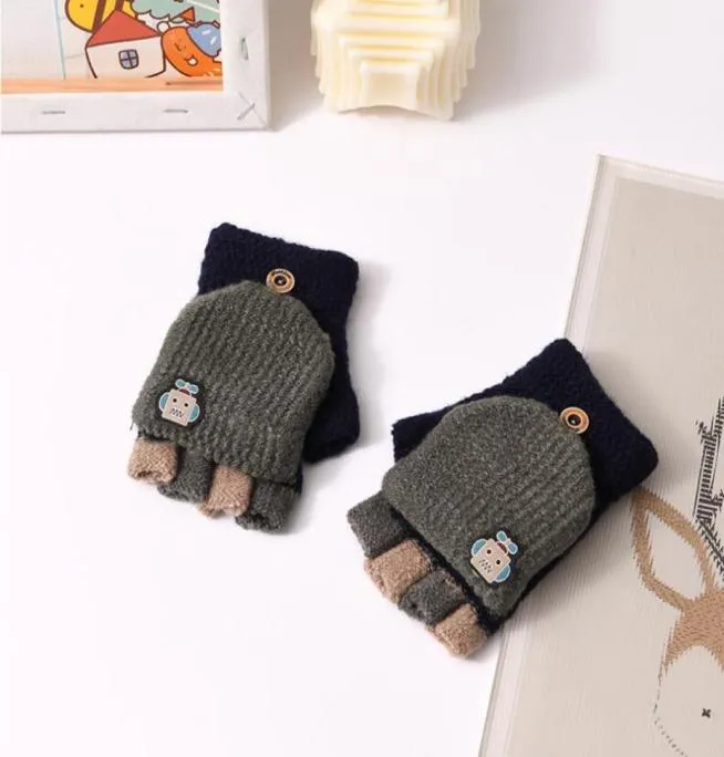 Wecute enfant Aldult Kawai Protection contre le froid nouveaux gants d'hiver en peluche tricot extensible écran tactile épaissir polaire gants d'équitation 1373439