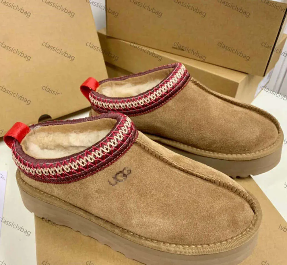 Tasman Slifors Castagna Furia Slide Shearling Shearling Tazz New Mules Women Men Ultra Mini Platform Shoot Slip Slip-on Ship-on Shear Suede Upper Autunno Inverno Uggsity 01ess