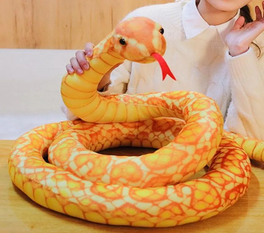 Милая плюшевая игрушка-симулятор животного, гигантская искусственная змея, страшная мягкая кукла, забавный подарок, 300 см, 118 дюймов, DY509593277312