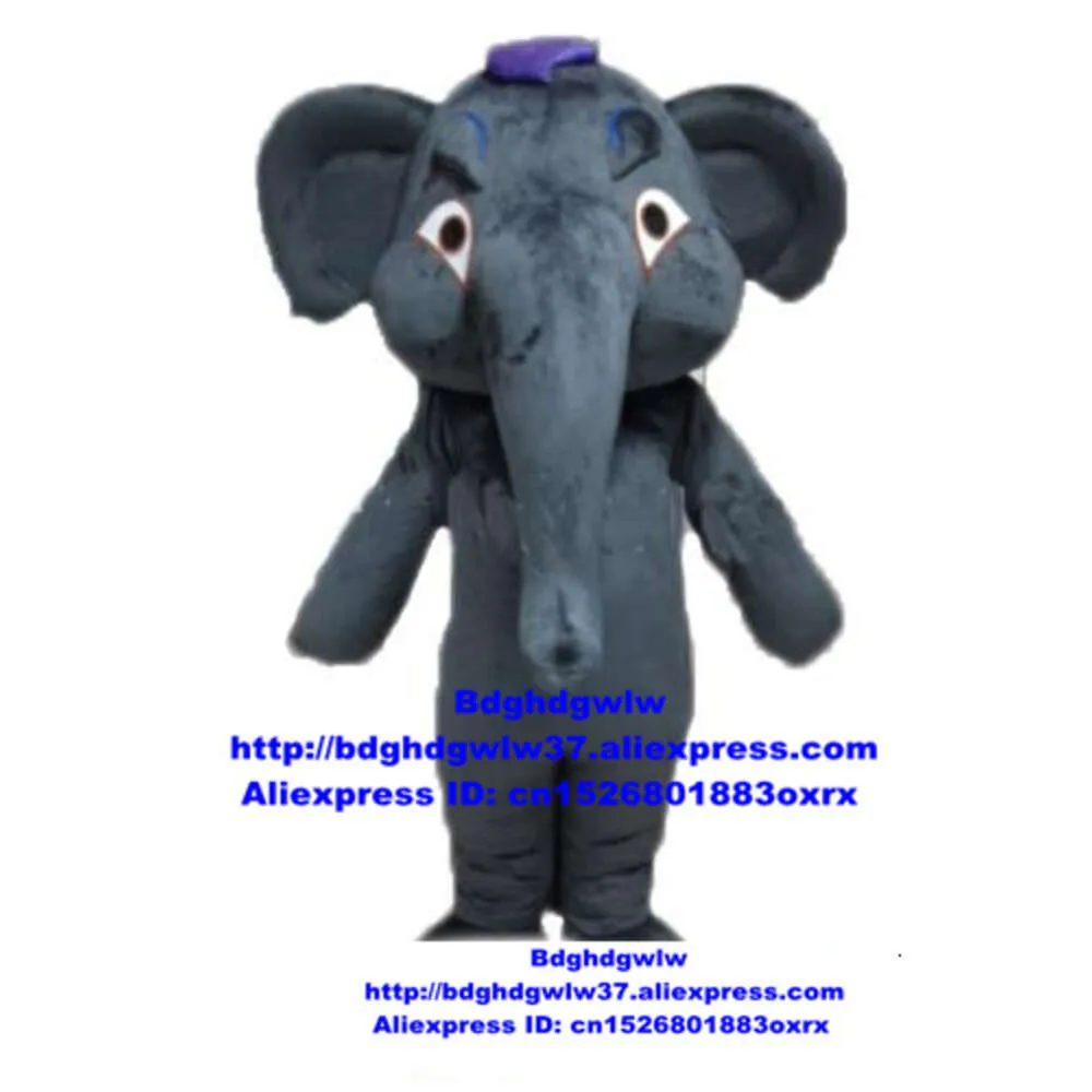 Mascot Costumes Grey Elephant Elephish Mascot Costume Adult Cartoon Character Outfit Suit Etiquette Courtesy Film Theme Zx227