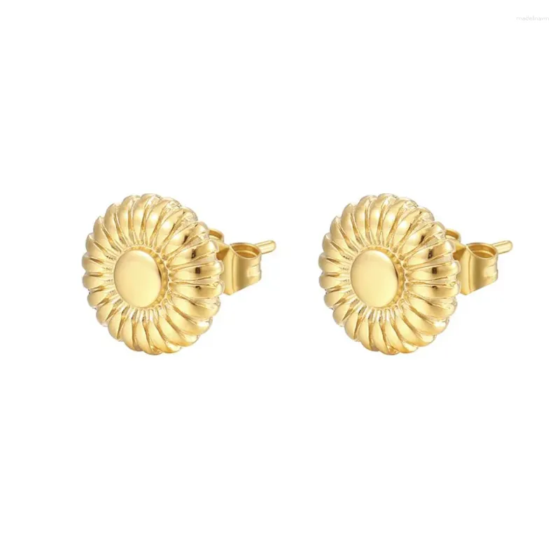 Boucles d'oreilles à tige en acier inoxydable plaqué or, bijoux en forme de soleil, cadeau pour femmes, mode