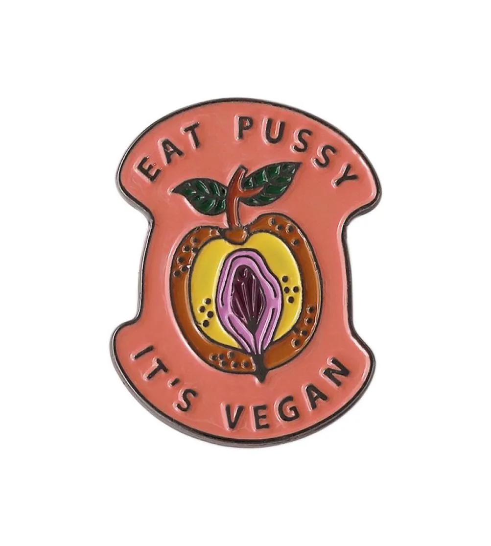 vegetarianism English letter alloy brooch Cute Anime Movies Games Hard Enamel Pins Collect Metal Cartoon Brooch eat pussy it0393528719