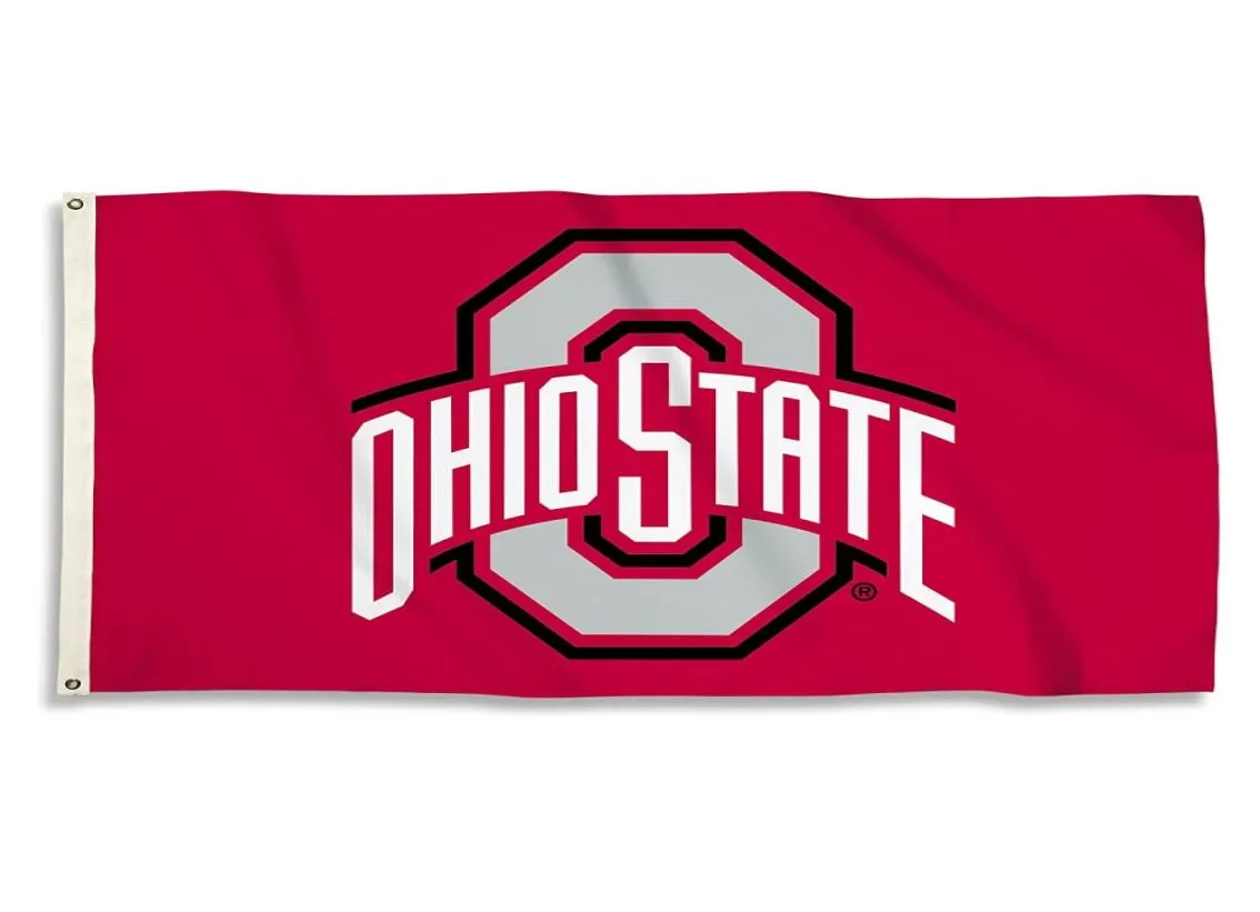 Пользовательские цифровая печать 3x5 футов флаги Спорт на открытом воздухе Колледж Футбол Университет штата Огайо Buckeyes Флаг Баннер для сторонников и украшений1195303