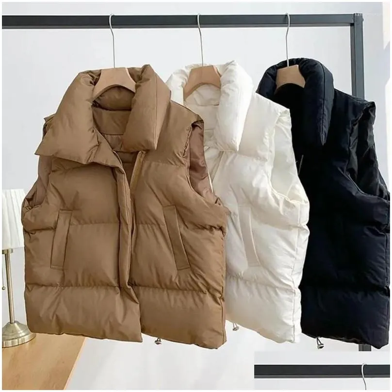 Gilets Femme Gilets Femme Gilet Veste Sans Manches Rembourré Puffer Hiver Chaud Coton Drop Livraison Vêtements Vêtements Pour Femmes Femmes Oute Dhuq5