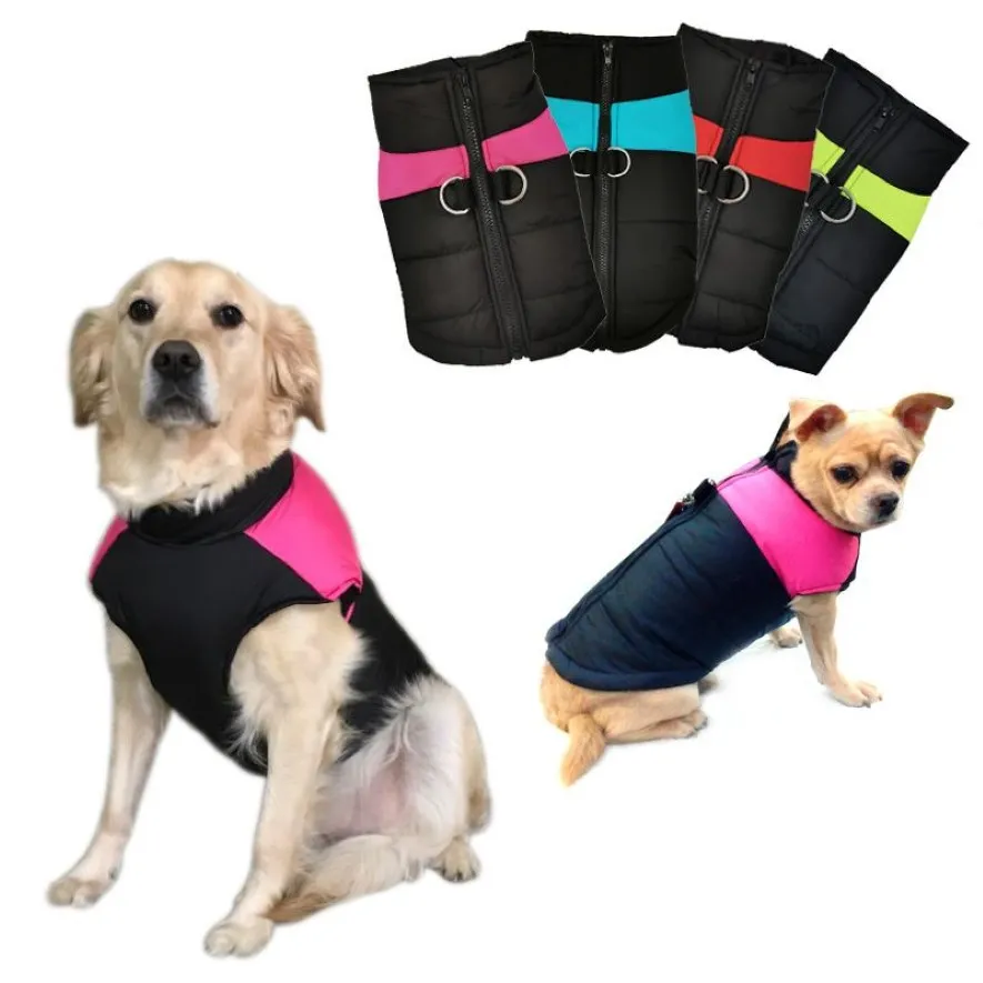 冬の温かい犬の服防水ペットパッド入りベストジャケットジッパーコートのための小さな大きな犬Chihuahua Pug Ropa Para Perros212i