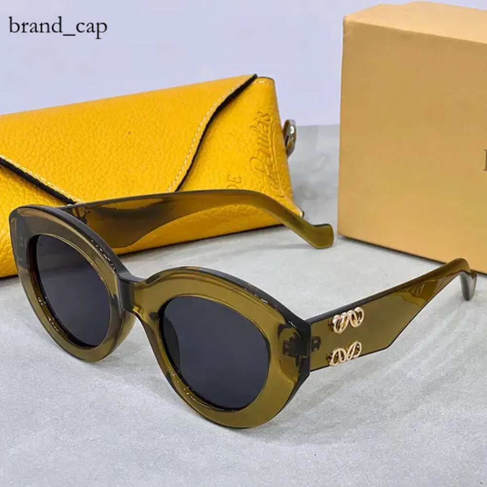 Loewee Sunglassesデザイナーサングラス女性用のサングラスケースの不規則なフレームの猫のメガネLoeweeデザインサングラス