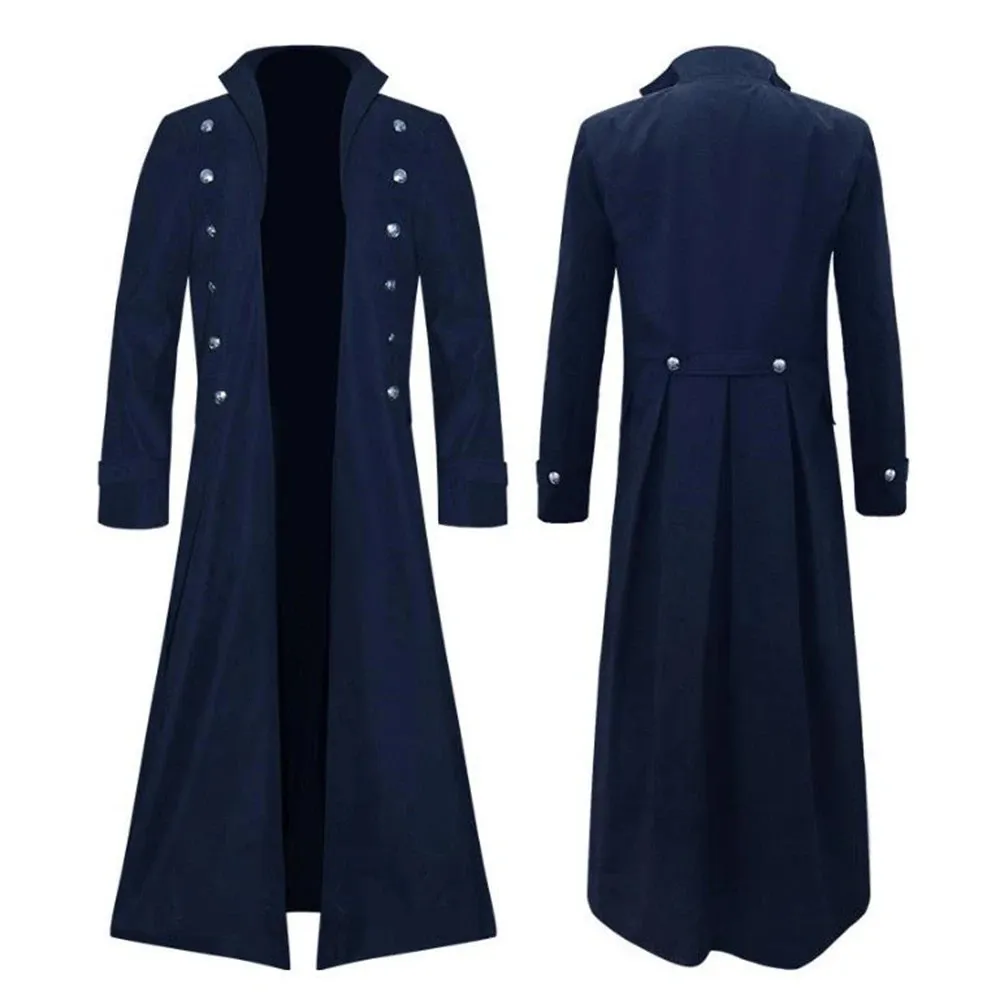 Vintage Women Medieval Long Coat Autumn Slim Waist Maxi Winter Dress Velvet 19th Century Retro Trench Coat Long Outerwear 240228