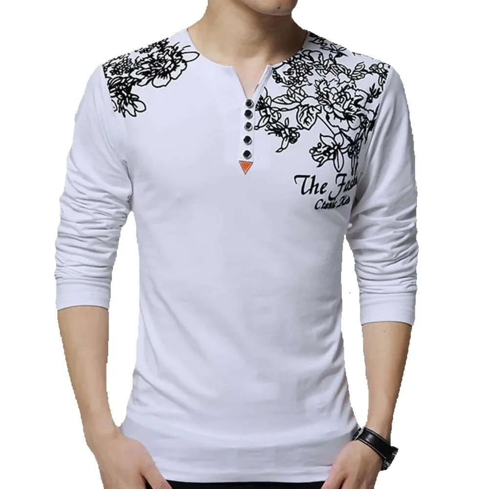 Men's Long Sleeved T-Shirt 2024 Men's Spring And Autumn New Fashion Brand Cotton Print T-Shirt Men's Cultural Shirt System T-Shirt