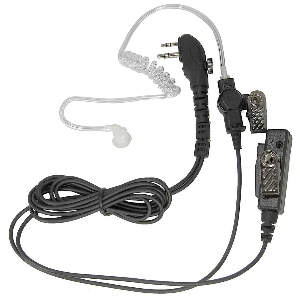 Гарнитура-вкладыш с прозрачной спиральной трубкой, микрофон PTT 4 шт. с 2-контактным разъемом HYTERA