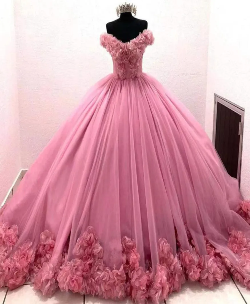 Robes De Quinceanera rose bouffantes, robe De princesse longue, robe De bal, jupe De soirée De bal pour filles de 15 ans, 5881299