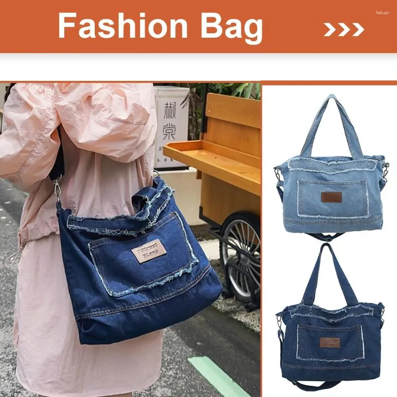 Bag Jean Crossbody Fashion Denim Pouch Large Capacity Multifunctional Retro Versatile Satchel