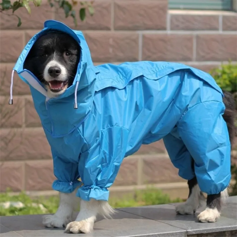 Cão vestuário grande capa de chuva roupas à prova d'água macacão de chuva para cães grandes médios pequenos golden retriever ao ar livre roupas para animais de estimação coat261s