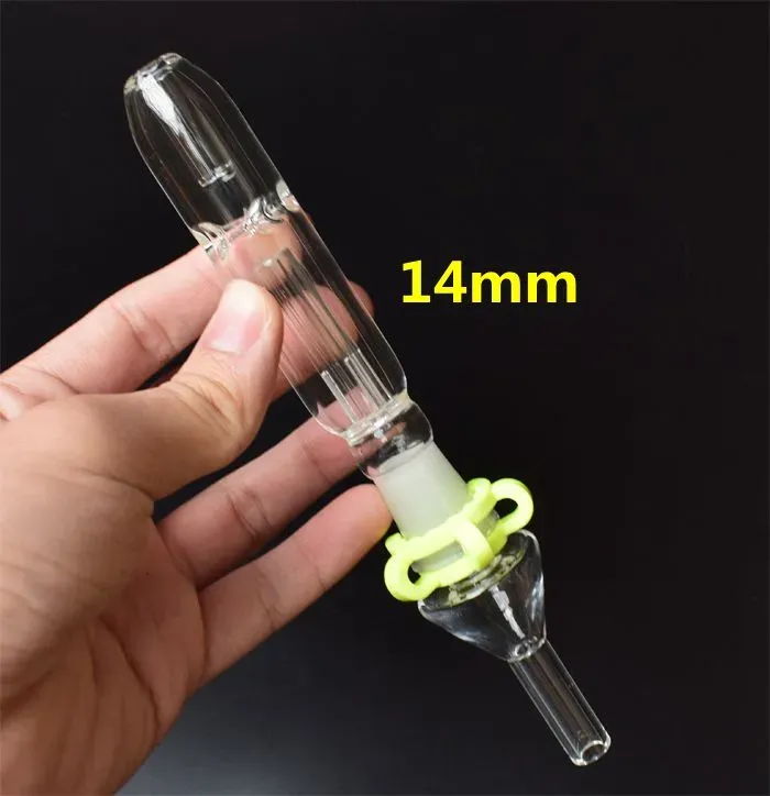 Smoking Accessories Mini Nectar Collector Glass Pipes with 10mm 14mm 18mm Titanium Quartz Tip Oil Rig Concentrate Dab Straw for Glass Bong