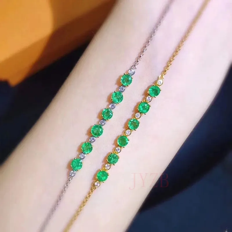 Fijne sieraden Stijlvolle natuurlijke smaragd armband ontwerp S925 sterling zilveren feestbruiloft 240228