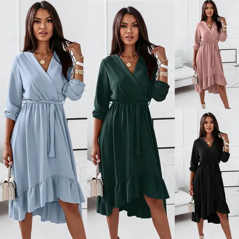 Maternity Dress for Pregnant Women Clothes Casual Vneck Long Sleeve Elegant Pregnancy Poshoot Sexy Vestidos 240309