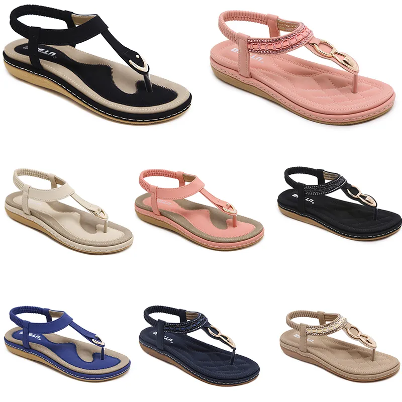 2024 verão sapatos femininos sandálias de salto baixo superfície de malha lazer mãe preto branco tamanho grande 35-42 j60 gai