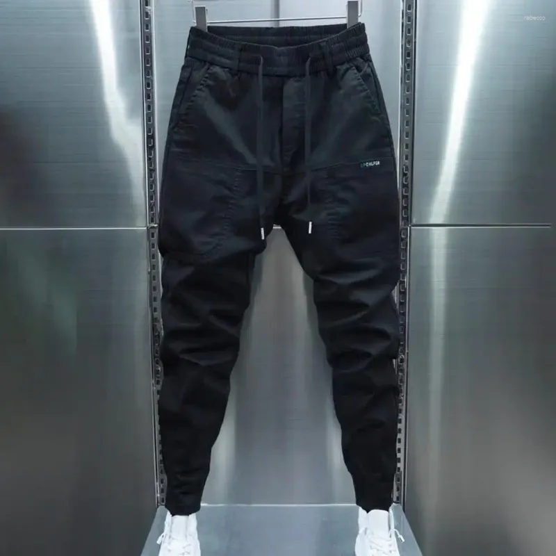 Pantalons pour hommes Hommes Coton Mélange Pantalon de survêtement épais en peluche cordon avec taille élastique cheville-bande streetwear design pour doux