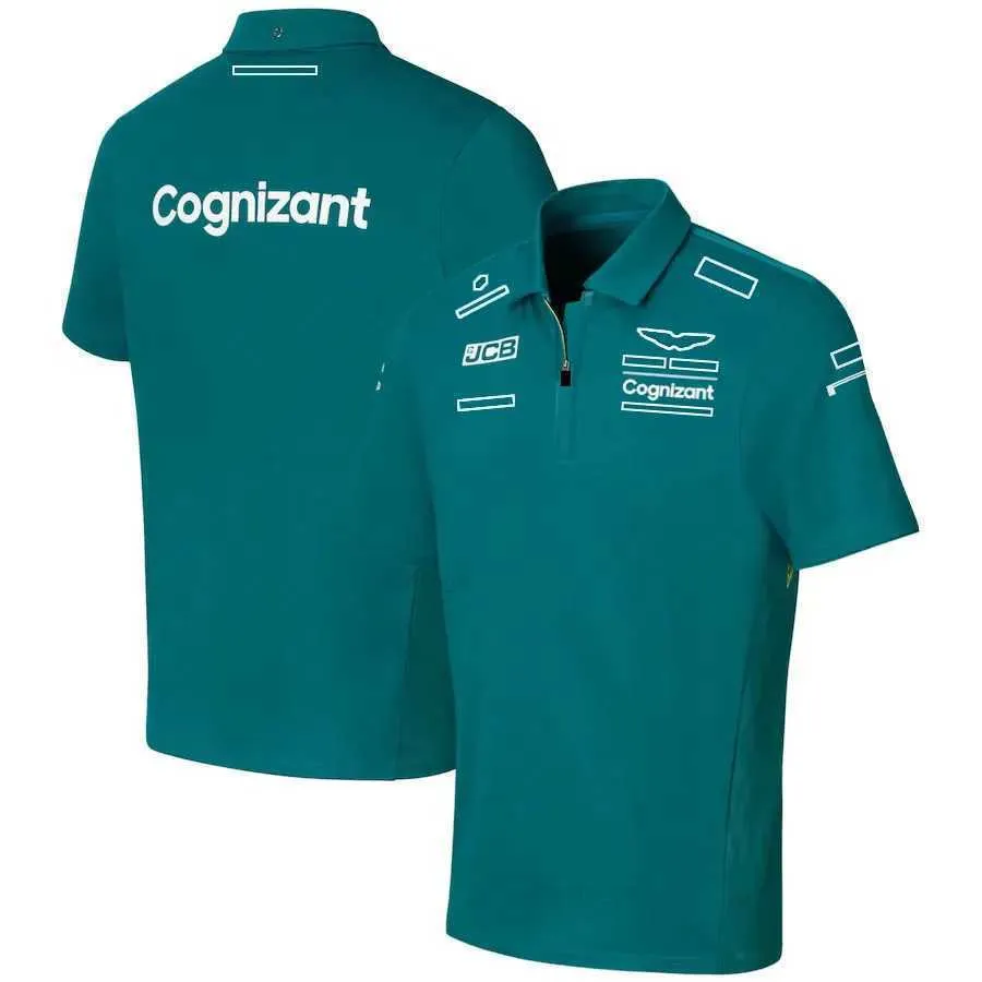 Nieuwe F1 Team Racing Jasje Auto Werkkleding Fan T-shirt Korte mouwen Aangepaste GROENE Polo Golfshirts Heren