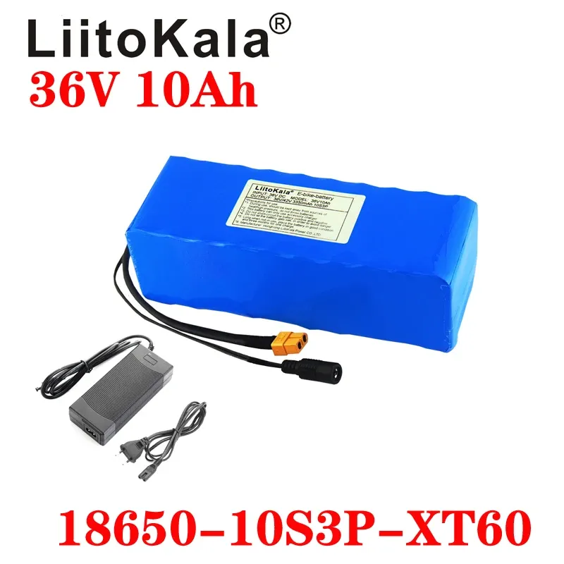 LiitoKala 36V 10S3P 10Ah 500W High power capacity 42V 18650 lithium battery pack ebike electric car bicycle motor scooter BMS