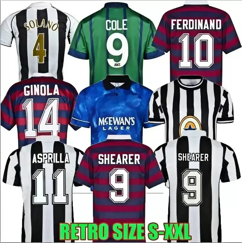 1988 Newcastles Retro piłka nożna 1984 1986 1987 1991 1994 1995 1996 1997 1998 1999 2000 koszulka piłkarska UTDS Ginola Asprilla Jackson Shirt Tops