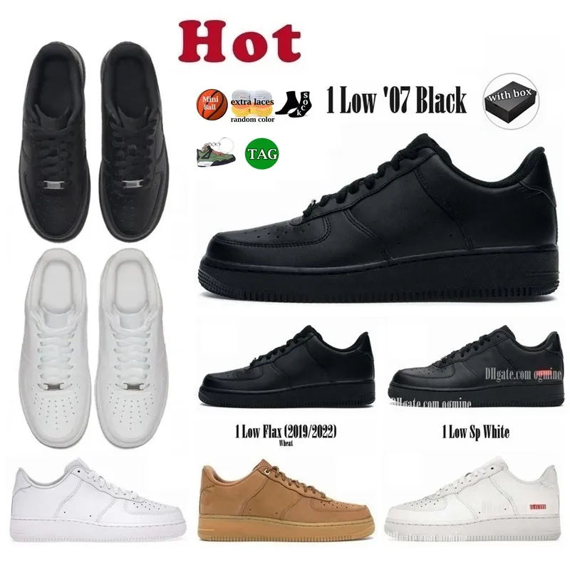 Dhgates Homens Ao Ar Livre Baixo Running Shoes Trainer Skate Um Unisex Alta Mulheres Todo Linho Branco Preto Trigo Casual Andando Esportes Sapatilhas 1 '07 para Ogmine Bom preço