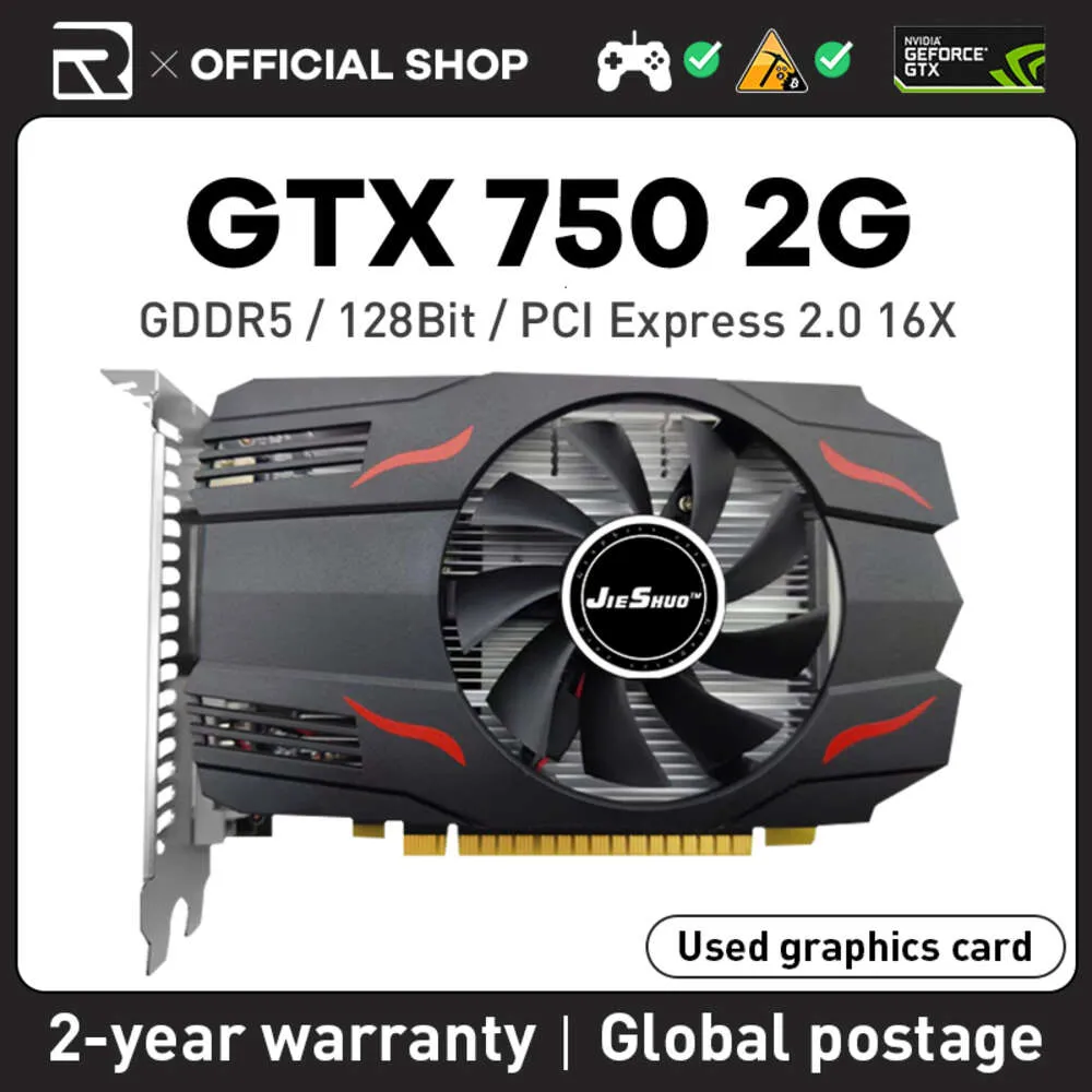 NVIDIA JIESHUO GT 750 2G Video Grafische Kaart DDR5 PCI EXPRESS 3.0X16 GPU 128Bit Gt750 2gb Kantoor bestseller Display GT750