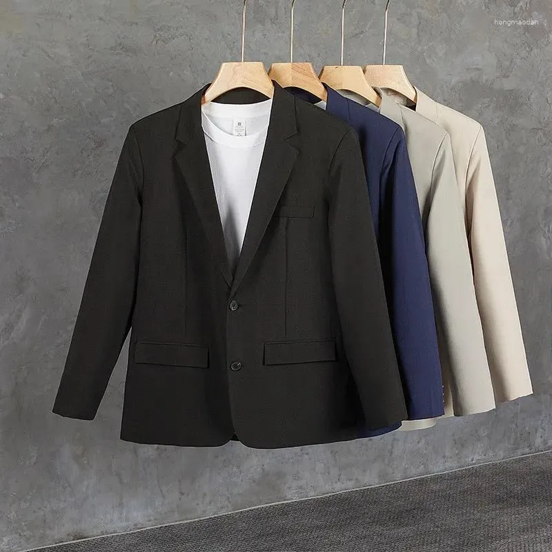 Ternos masculinos primavera roupas luz luxo lazer blazer jaqueta coreano streetwear botão-para baixo cor sólida terno caído