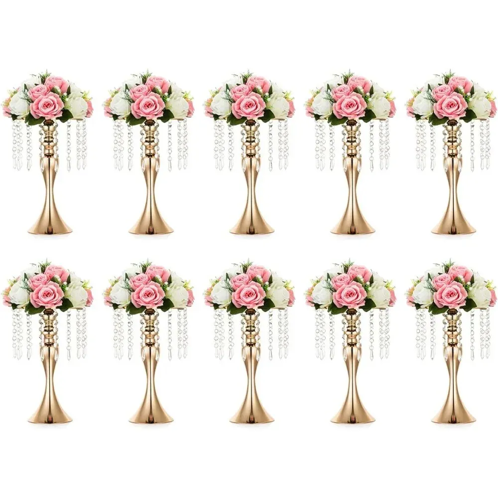 10 pièces support d'arrangement de fleurs en métal polyvalent 138in35cm hauteur centres de table de mariage élégants Vase fret gratuit 240306