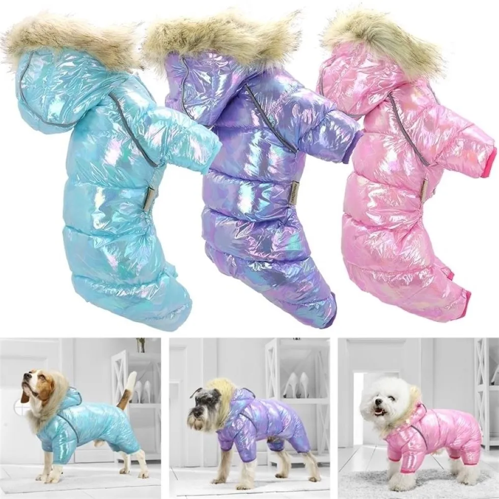 Vestiti caldi del cane Pelliccia spessa invernale Cappotto giacca per cuccioli Cappotto impermeabile Costume Abbigliamento per piccole medie grandi Chihuahua LJ200923172Y