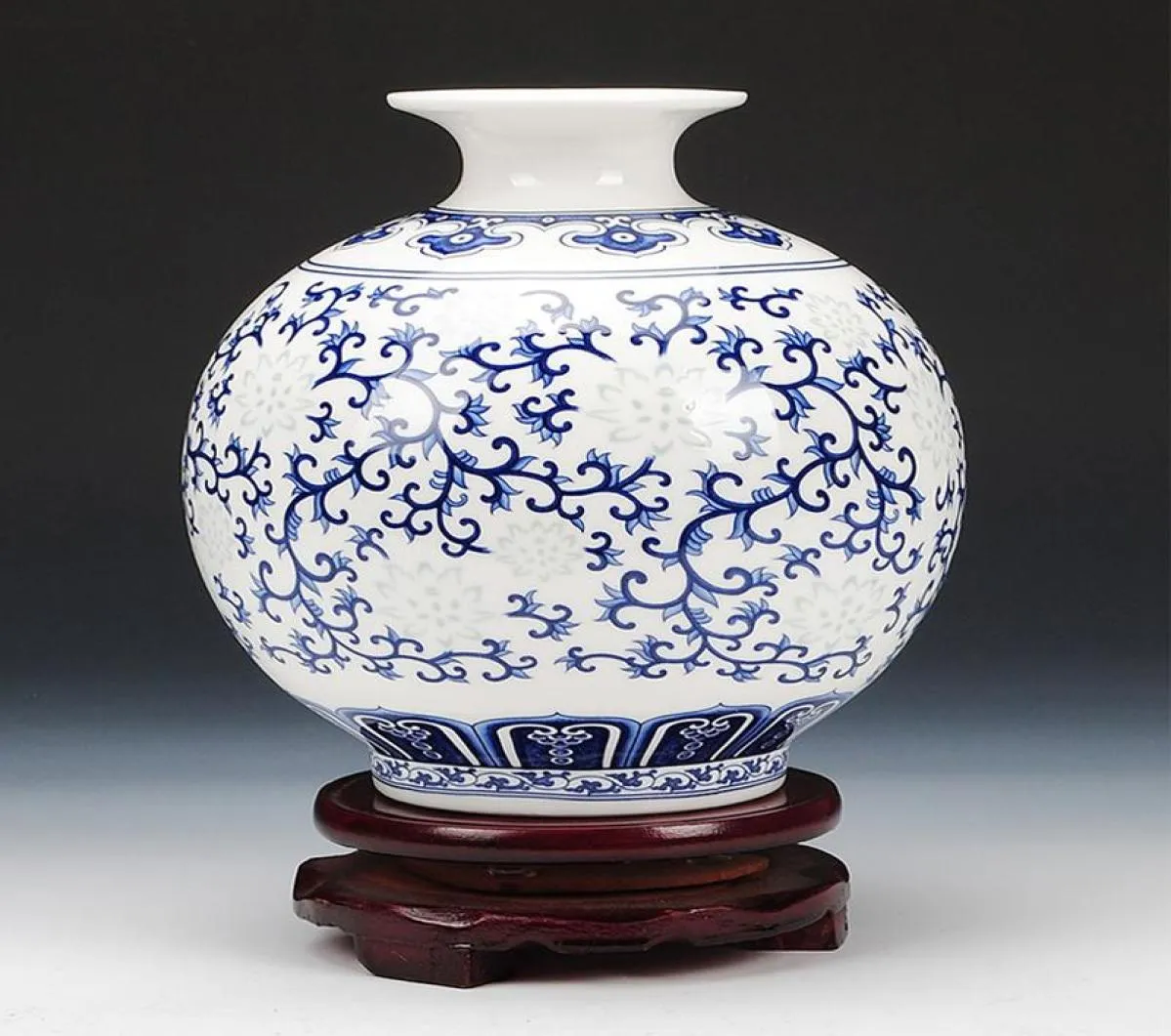 Vasen Jingdezhen Reismuster Porzellan Granatapfelvase Antik Blau und Weiß Bone China Dekoriert Keramik6783658