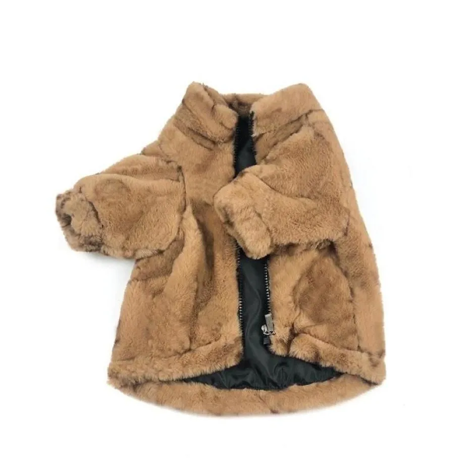 Kläder vinter förtjockas päls bulldogrockar ins mode flora mönster husdjur jackor juldag gåva till neddy bichon ytterkläder thx184h