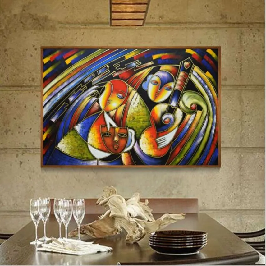 Beroemde schilderijen Clown Picasso abstract olieverfschilderij muurfoto Handgeschilderd op canvas decoratie kunst voor thuiskantoor el232U