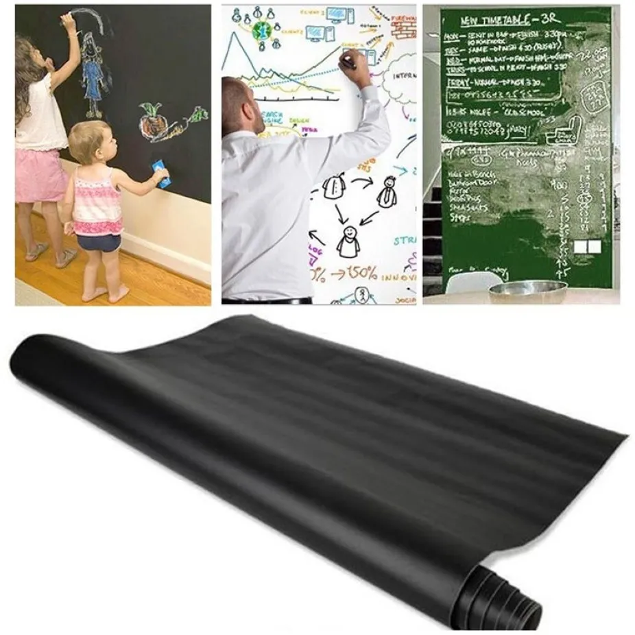 Tebeşir tahtası Blackboard Stickers Çıkarılabilir Çizilebilir Dekor Duvar Çıkartmaları Sanat Tahta Duvar Sticker Çocuklar için Odalar310G