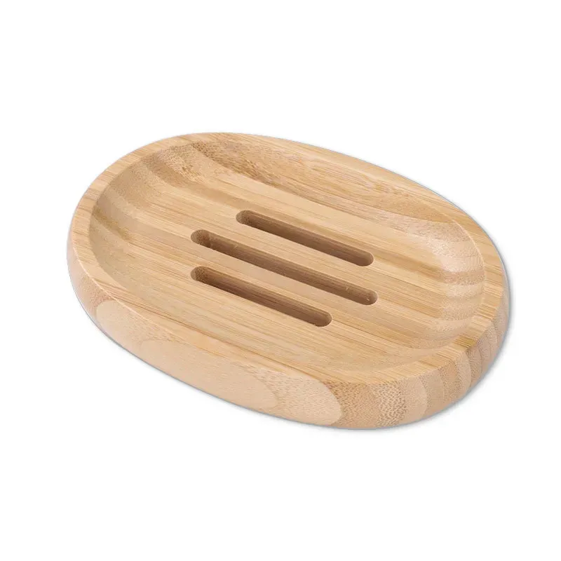 Soap Dish Bamboo Round Storage Holder Square Natural Durable Drain Rack Degradable Eco Friendly Bathroom Accessories LLS426-WLL