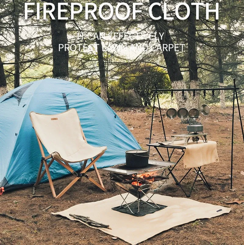 Mat Shine Trip Outdoor Camping Bbq Picnic Fireproof Heat Flame Retardant Cloth Insulation Mat