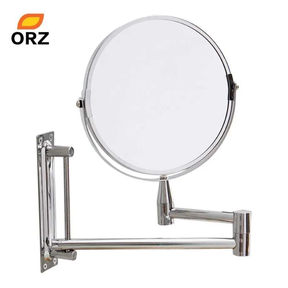 Miroir mural extensible Double face pour salle de bain, maquillage cosmétique, visage rotatif, grossissant 7 3X, 2614