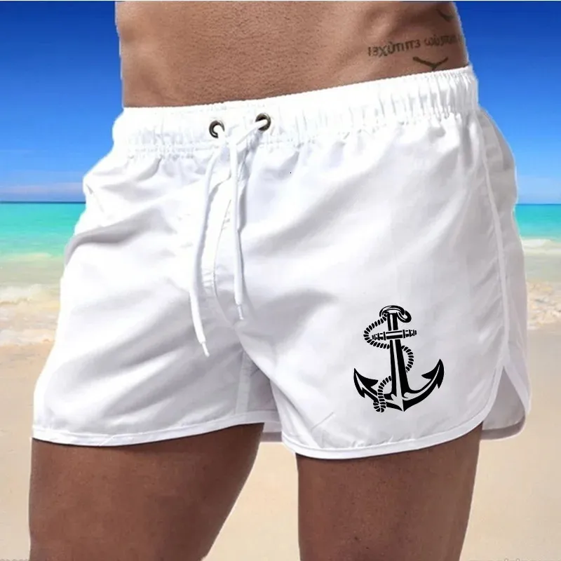 Marca de moda Verano Pantalones cortos de secado rápido Hombres Traje de baño Pantalones cortos de playa Pantalones cortos de natación Ropa de playa Deportes 9 colores Ropa para hombre 240305