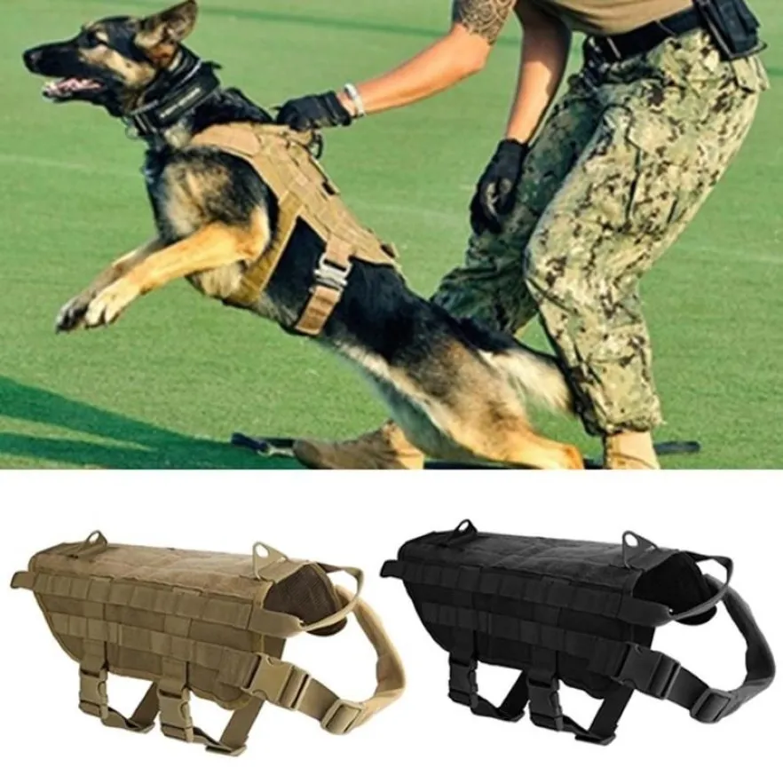 犬アパレル屋外狩猟服ナイロンコスチュームトレーニングハーネスベストジャケットTactical287i