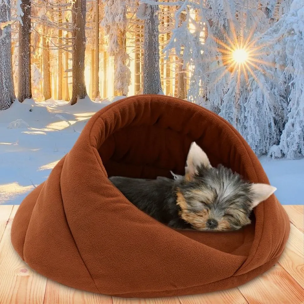 Casa de cama de lana suave y cálida para mascotas, cojín para perros, saco de dormir para gatos, nido de alta calidad 10c15 Y200330248e