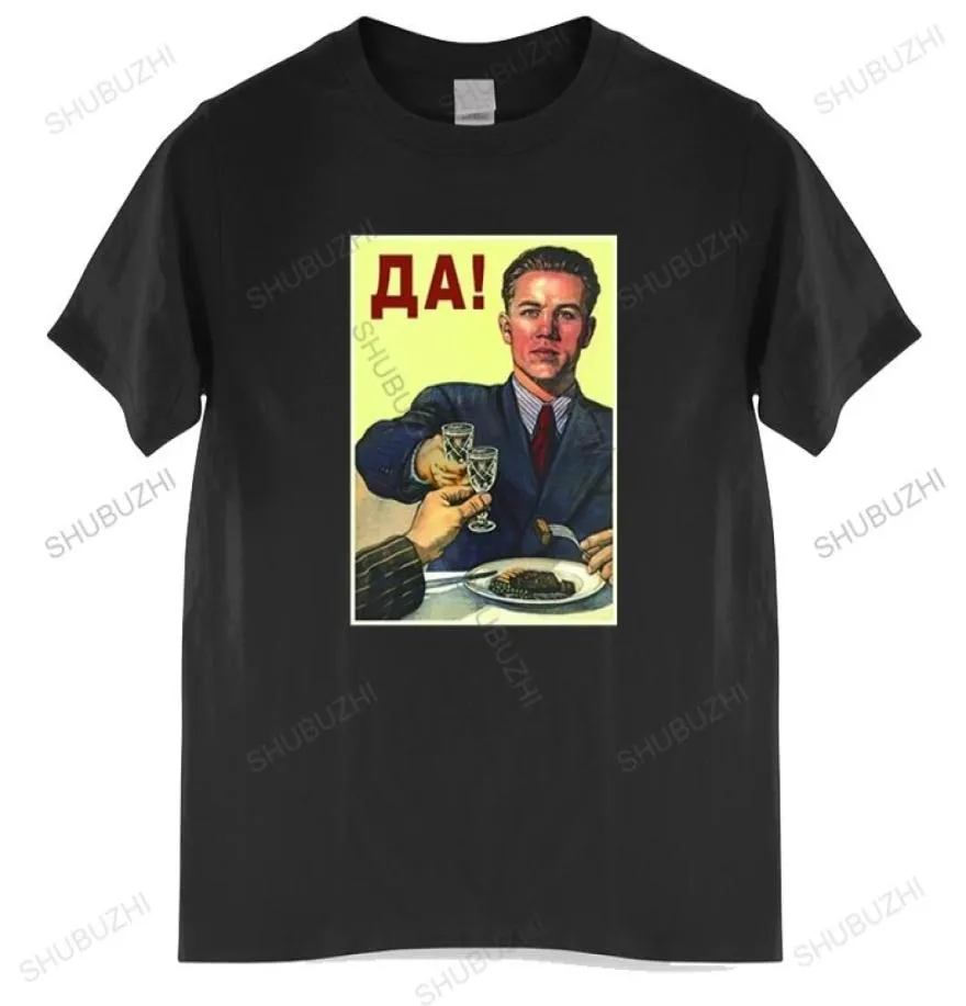 T-shirt avec affiches de propagande de l'union soviétique, alcool, Vodka, homme russe, manger de la nourriture, grand Design, impression numérique, 2208092902355