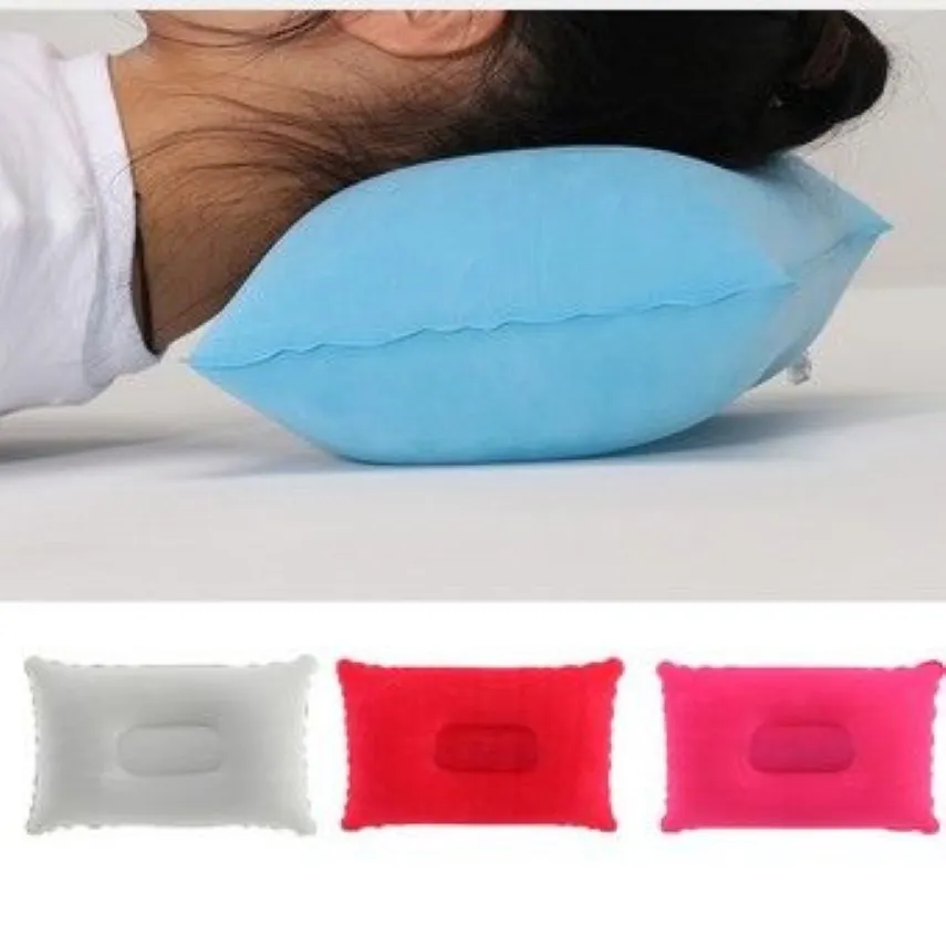 Portable Pillow Road Airbag Uppblåsbar tvåvägs flödande kudde Camp Beach Car Airplane El Head Rest Bed Sleep2494