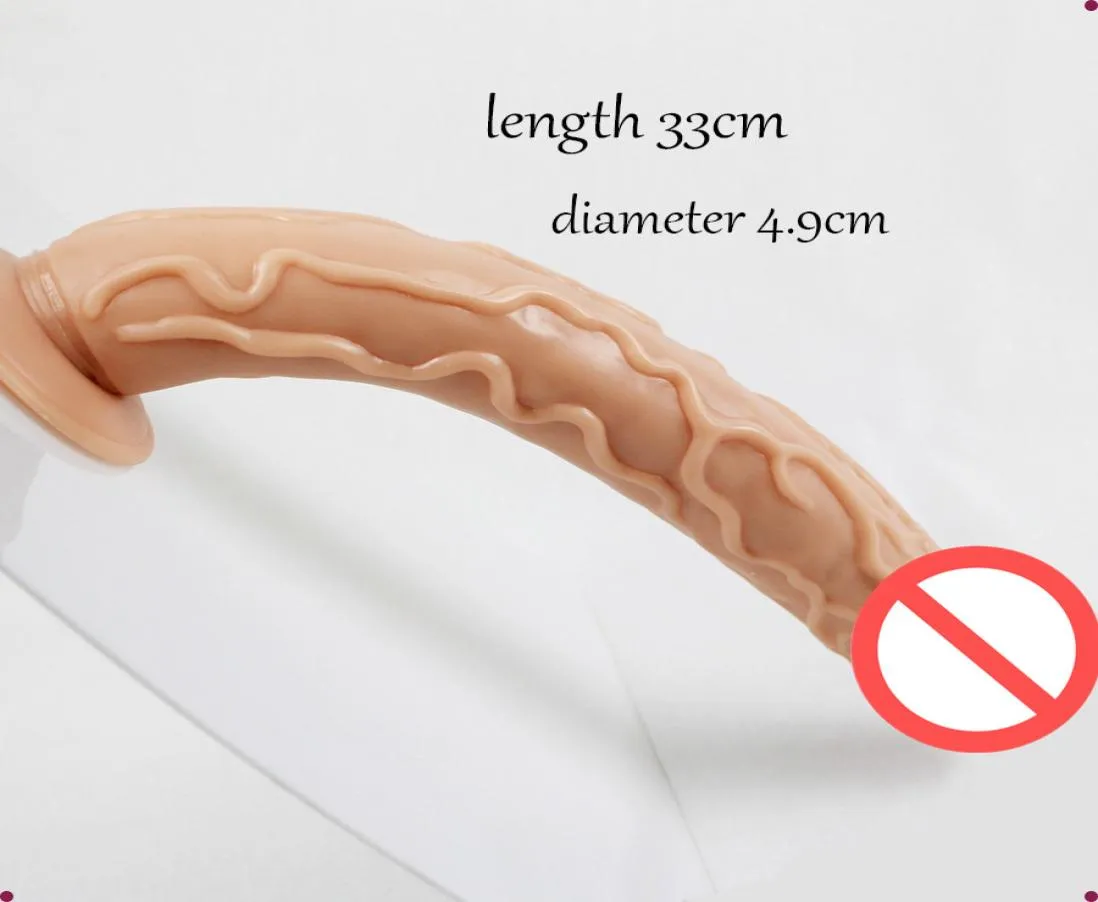 35cm138Inches Big Realistic Dildo with Suction Cup Super Soft Silicone Flexible Long Dildo Huge Thick Penis For Women4306042