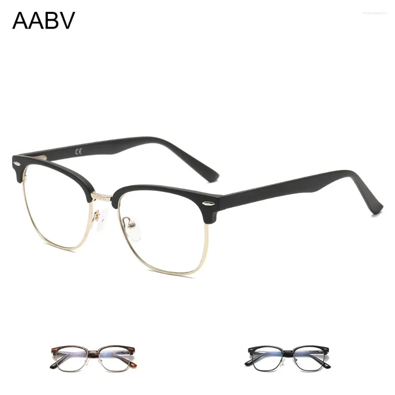 Occhiali da sole AABV Half Frame Computer Occhiali da vista blu Uomo Donna Lenti ottiche trasparenti finte Occhiali da vista trasparenti 8011