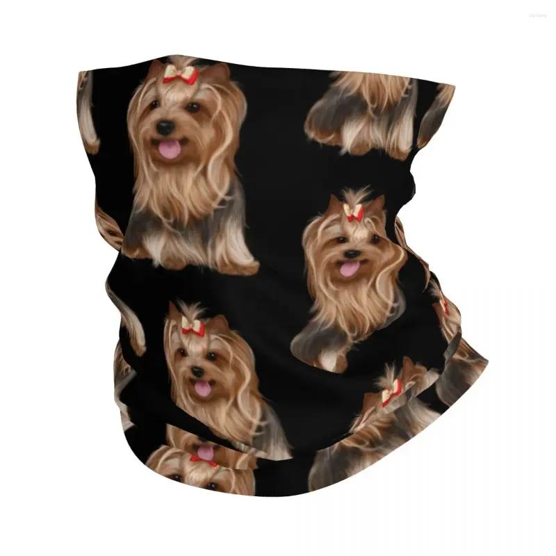 Bandanas Yorkshire Terrier Yorkie Dog Neck Gaiter Women Men UV Face Shield Winter Bandana Scarf For Ski